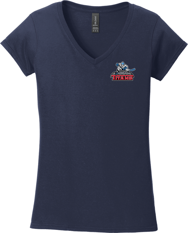 NJ Titans Softstyle Ladies Fit V-Neck T-Shirt