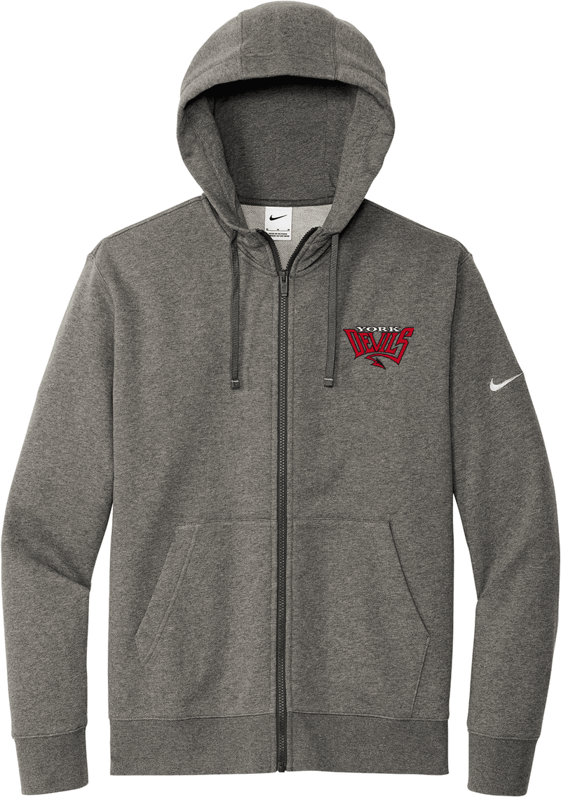 York Devils Nike Club Fleece Sleeve Swoosh Full-Zip Hoodie