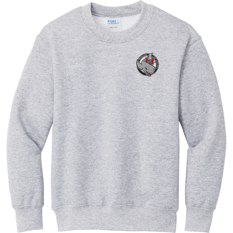 CT Whalers Tier 2 Youth Core Fleece Crewneck Sweatshirt